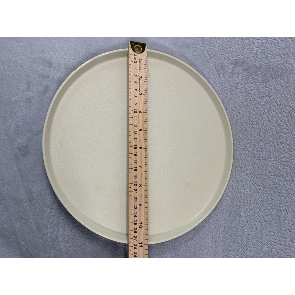 Vintage Plastic Lazy Susan Turntable Lot of 3 Retro Kitchen Mustard Almond Tan - Picture 8 of 8